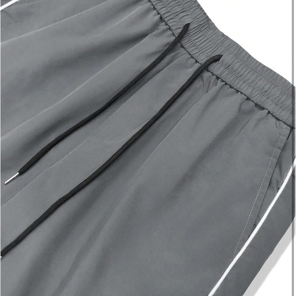 SHEIN Dark Gray Cargo Pants with White Trim - Picture 3 of 5